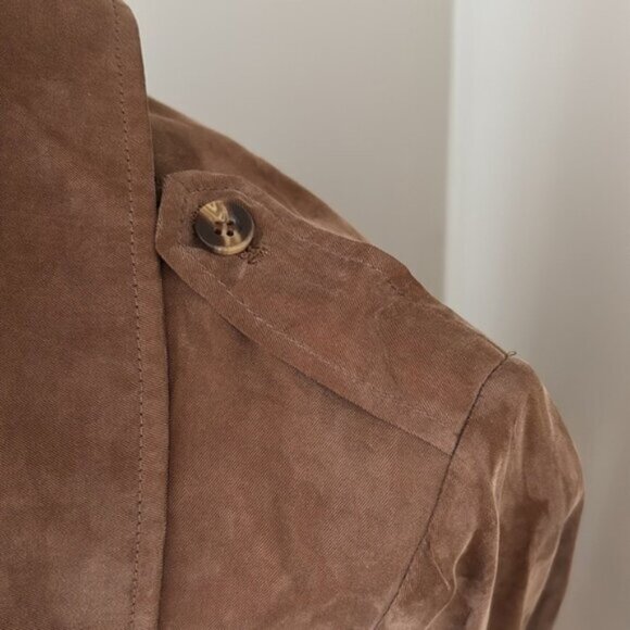 Anthropologie x Moth Carrie Belted Trench Coat Open Front Belted Coat Sz S - Picture 7 of 16